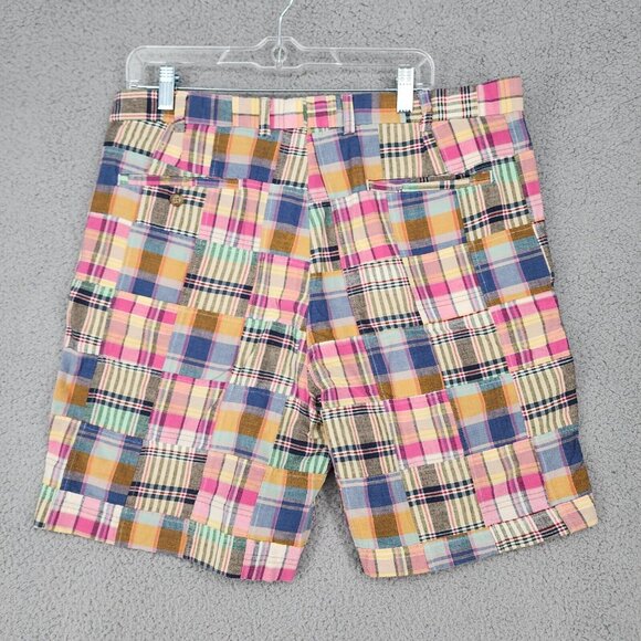 Bobby Jones Players Men's Patchwork Plaid Colorful Shorts Size 36 - Picture 7 of 15